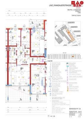 Wohnungsplan mit Maßen