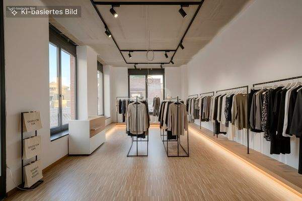 Gewerbefläche digital als Ladenfläche möbliert