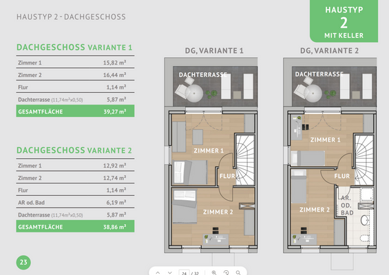 Haustyp 2 - DG - Variante 1 &amp; Variante 2