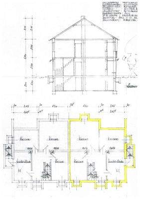 Schnitt und Grundriss Keller