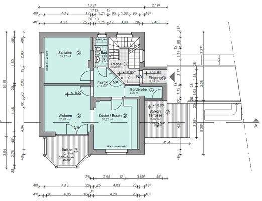 Grundriss mit Maßen