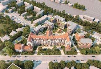 Vogelperspektive Quartier Charlottes Garten