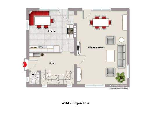 Grundriss EG visualisiert 4144