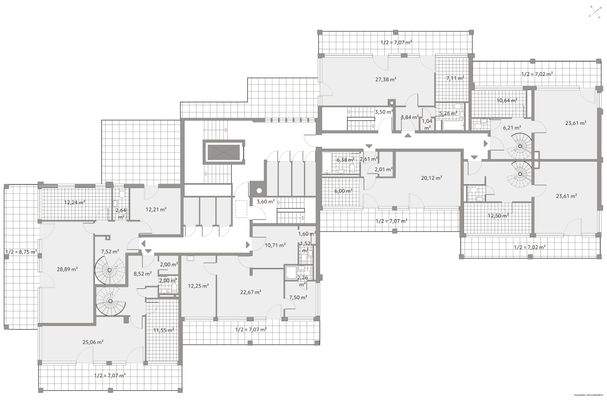 Grundriss 2.OG unmöbliert