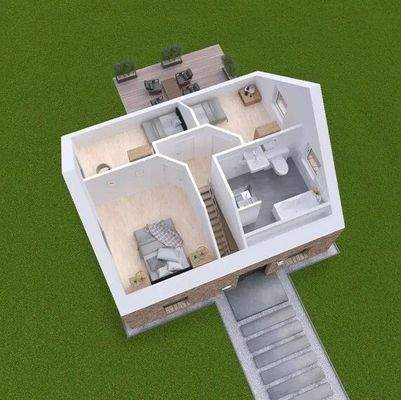 3-D-Ansicht-Dachgeschoss