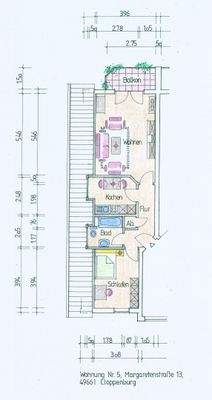 Grundriss mit Maßen