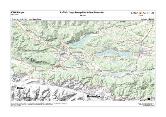 Lage im Seengebiet nahe Italien und Slowenien