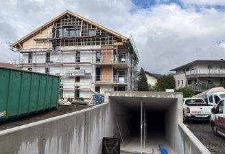 Aktueller Baufortschritt mit Blick auf Haus Nord