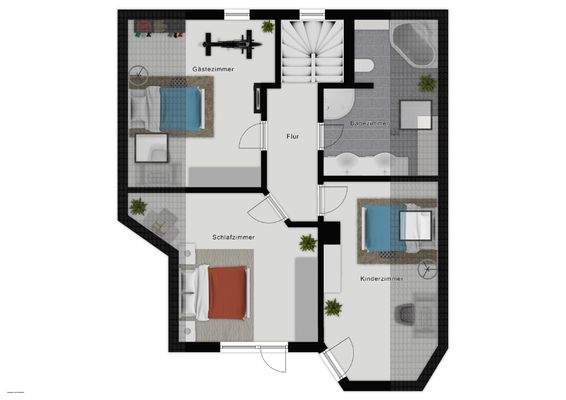 Einrichtungsbeispiel Obergeschoss