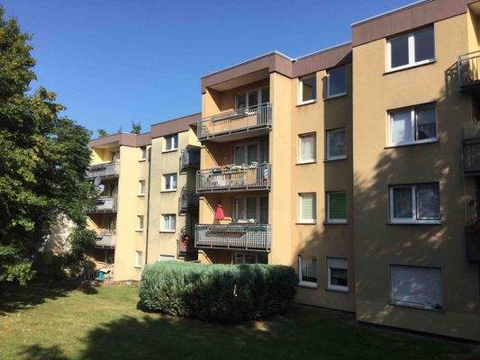 Außensicht mit Blick auf die Balkone 