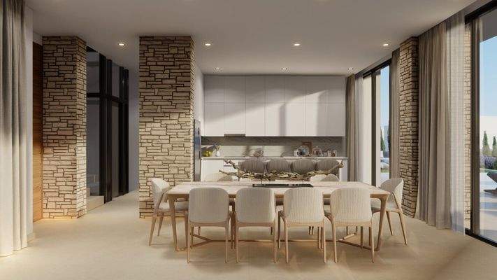 Wohnzimmer mit Küche