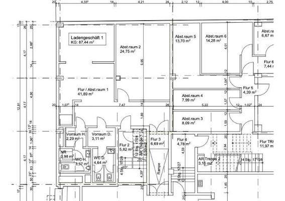 Grundriss Lager/WC im UG