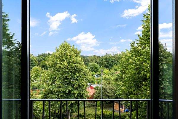 die Kleingartenanlage im Blick