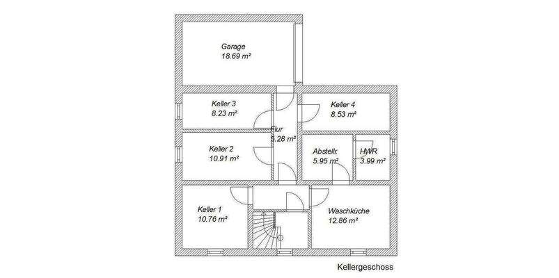 Grundriss Kellergeschoss Haus 1