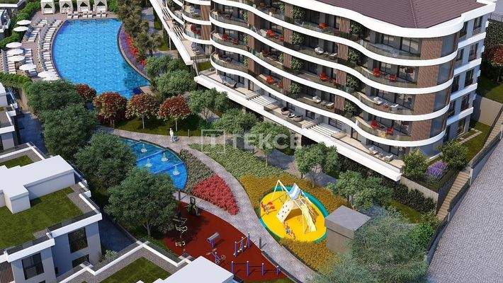 Sea View Apartments in a Complex with Pool in Kuşadası