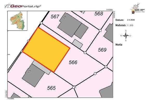 geteiltes Grundstück