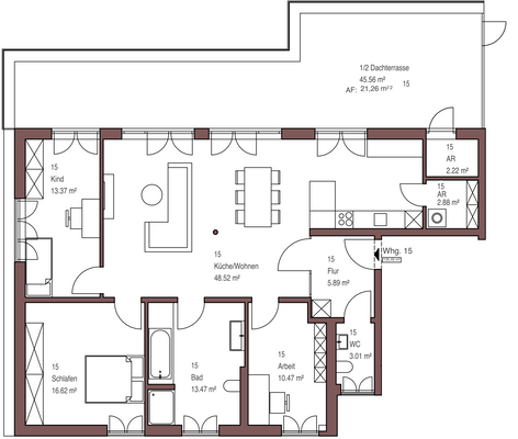 Grundriss - Wohnung Nr. 15