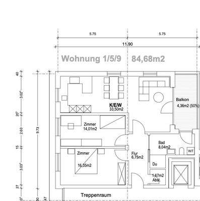 Grundriss Wohnung 1
