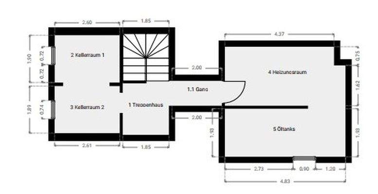 Souterrain (n. maßstäblich)