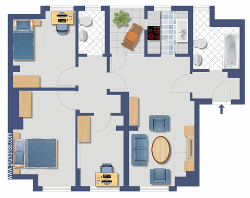 Visualisierter Grundriss