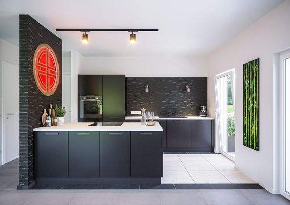 Moderne Küche mit Inselblock