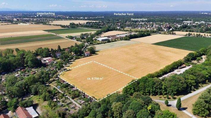 Luftansicht Blickrichtung Fasangarten (Südwest)