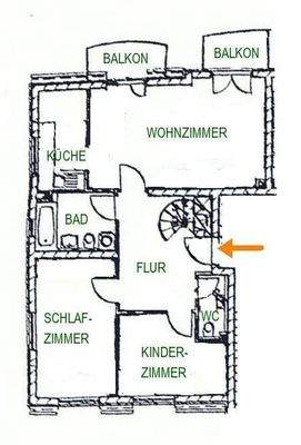 Grundriss-Skizze Dachgeschoss