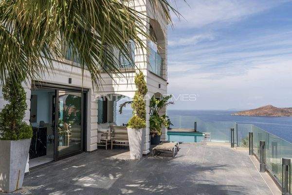 Marina and Sea View House in Bodrum with Pool