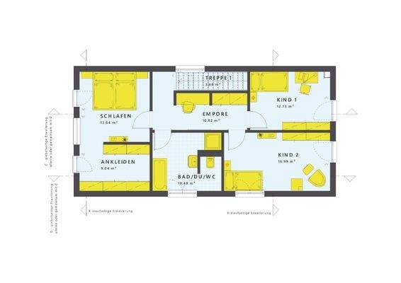 Clevere Raumaufteilung OG