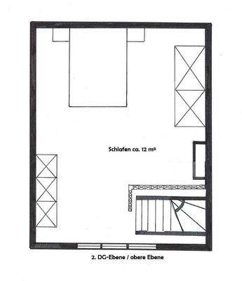 Wohnungsgrundriss / obere Ebene