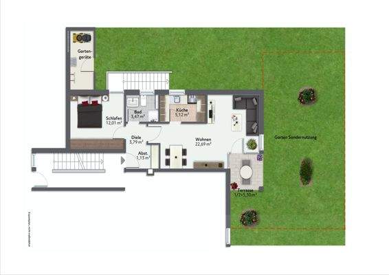 Grundriss mit Garten Sondernutzungsrecht