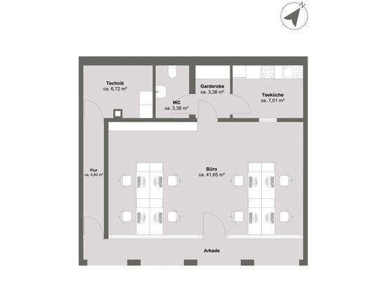 Grundriss Bürofläche oder Lagerraum