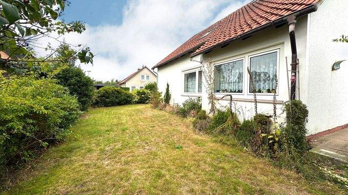 Seitliche Hausansicht