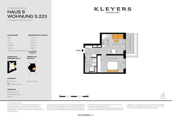 9.05.223 Grundriss 2 Zimmer