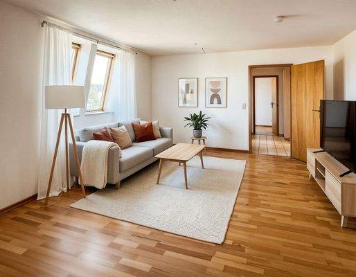 Wohnzimmer digital möbliert