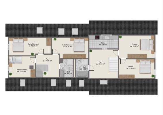 Grundriss Dachgeschoss (skizzenhaft)