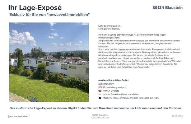 Hinweis auf das Lage-Exposé