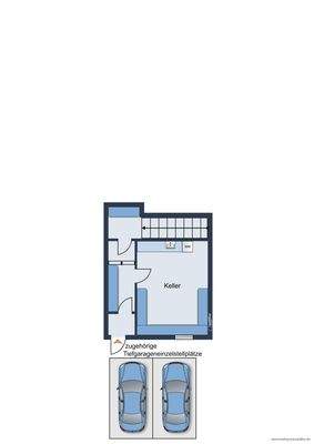 Untergeschoss - Grundrissskizze des Hauses - nicht maßstabsgetreu - Möblierung dient lediglich zur Veranschaulichung und ist nicht Bestandteil des Hauses