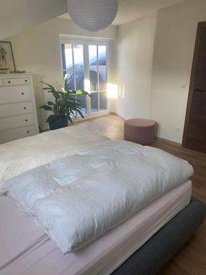 Schlafzimmer mit Dachterrasse