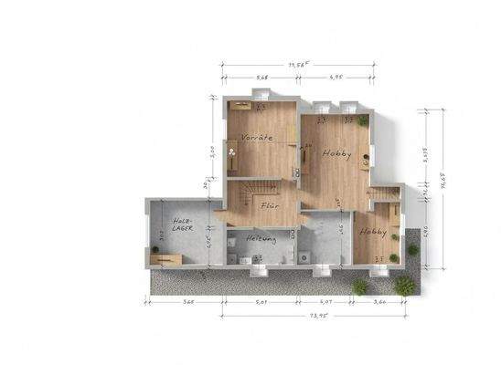 Kellergeschoss Rendering