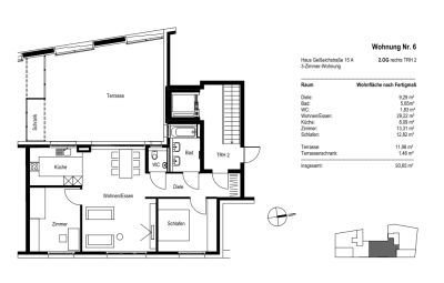 Geißeichstraße 15 A, Whg. 6., 2. OG rechts,  3-Zimmer-Wohnung