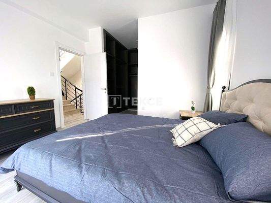 Furnished Semi-Detached Villa with Shared Pool in Gazimağusa