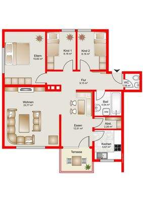 Grundriss zur Wohnung