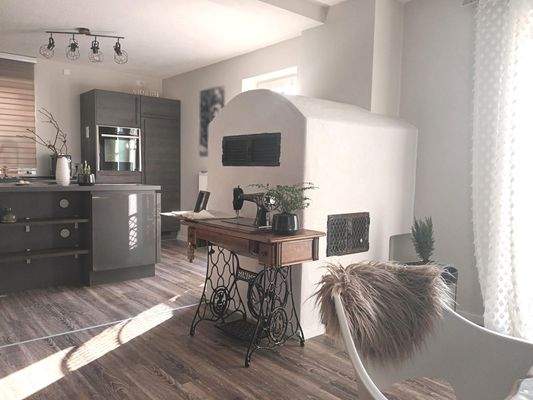 Wohn-/Essbereich mit Kaminofen