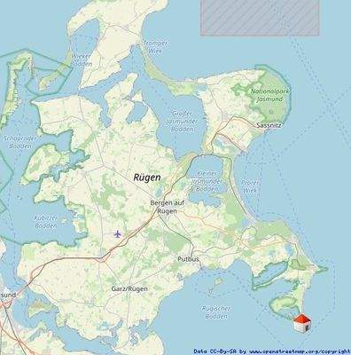 Lage auf der Insel Rügen