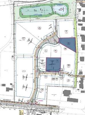 Lageplan über die verfügbaren Grundstücke