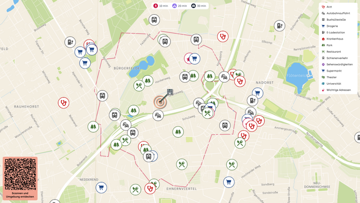 Interaktiver Lageplan auf HI-Website