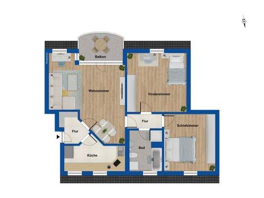 Grundriss Dachgeschosswohnung