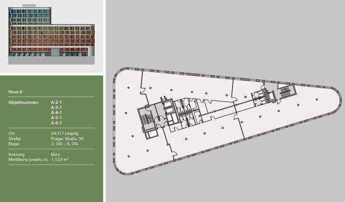 Haus A - 2-6.OG je OG ca. 1123 m²
