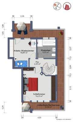 Grundriss obere Wohnebene